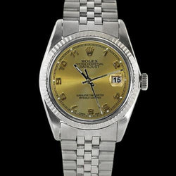 Champagne Arabische wijzerplaat Roestvrij staal Jubileum rand Rolex Herenhorloge Datumjust snel ingesteld