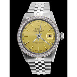 Champagne Stok wijzerplaat Datumjust herenhorloge roestvrij staal Rolex SNELLE INSTELLING