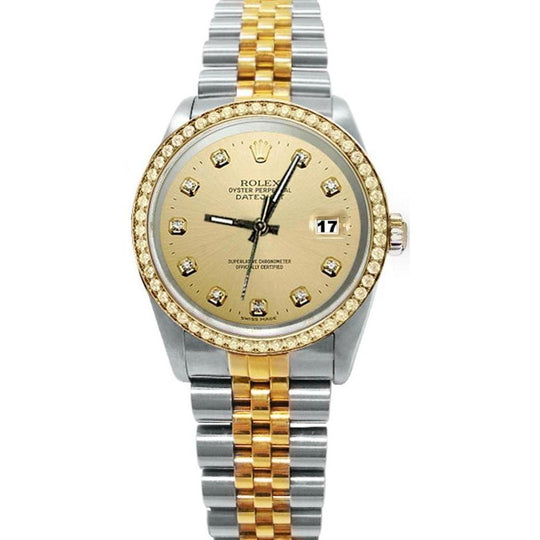 Champagne diamant Wijzerplaat lunette Rolex