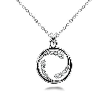 Circle Of Love 3 Ct Ronde Geslepen Echt Diamanten Hanger Ketting Wit Goud