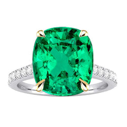 Briljant Edelsteen Ring met GIA Gekeurd Smaragd – 4 karaat