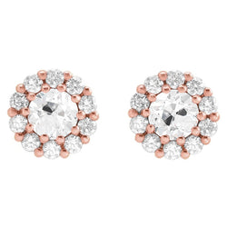 Antiek Cushion Diamant Oorhangers 1,50 karaat – 14 Karaat Rosé