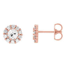 Afbeelding in Gallery-weergave laden, Oorhangers 14 Karaat Rosé Goud met Diamant – vooraanzicht
