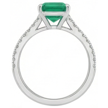 Afbeelding in Gallery-weergave laden, Colombiaanse Emerald &amp; Diamond 3.60 Karaat Edelsteen Ring Wit Goud 14K
