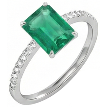 Afbeelding in Gallery-weergave laden, Colombiaanse Emerald &amp; Diamond 3.60 Karaat Edelsteen Ring Wit Goud 14K
