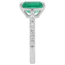 Afbeelding in Gallery-weergave laden, Colombiaanse Emerald &amp; Diamond 3.60 Karaat Edelsteen Ring Wit Goud 14K
