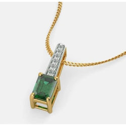 Colombiaanse groene smaragd en diamanten hanger 4,25 karaat goud 14K