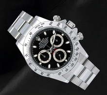 Afbeelding in Gallery-weergave laden, Rolex Cosmograph Daytona 116520 40mm Roestvrij Staal Horloge met Zwarte Wijzerplaat

