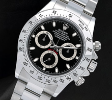 Afbeelding in Gallery-weergave laden, Rolex Cosmograph Daytona 116520 40mm Roestvrij Staal Horloge met Zwarte Wijzerplaat
