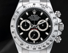 Afbeelding in Gallery-weergave laden, Rolex Cosmograph Daytona 116520 40mm Roestvrij Staal Horloge met Zwarte Wijzerplaat

