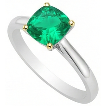 Afbeelding in Gallery-weergave laden, Sieraadsteen Ring Bicolor 14K Goud met Fijne Smaragd – profielaanzicht
