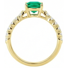 Afbeelding in Gallery-weergave laden, Smaragd Gekleurde Steen Ring – profielaanzicht
