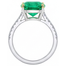 Afbeelding in Gallery-weergave laden, Colombiaanse Smaragd Sieraadsteen Ring 3,50 karaat Bicolor 14K Goud – bovenaanzicht
