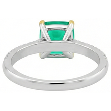 Afbeelding in Gallery-weergave laden, Smaragd Sieraadsteen Ring 3,50-karaat Tweekleurig 14K Goud – bovenaanzicht
