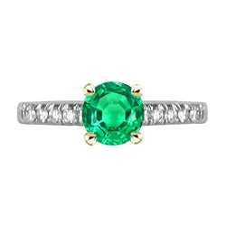 Ambachtelijk Smaragd Edelsteen Ring 1,50 karaat – Bicolor 14K