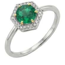 Afbeelding in Gallery-weergave laden, Designer Fijne Smaragd Gekleurde Steen Ring 2 karaat – hoekaanzicht
