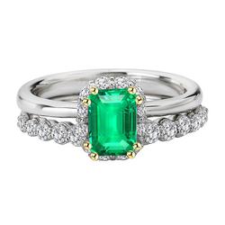 Smaragd GIA Gekeurd Sieraadsteen Ring 2 karaat in Bicolor 14K