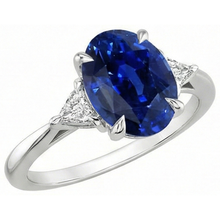 Afbeelding in Gallery-weergave laden, echte oval diamant 3karaat ring close-up detail
