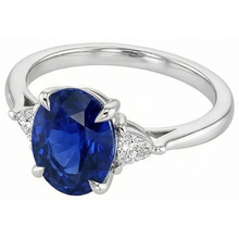 Afbeelding in Gallery-weergave laden, echte oval diamant 3karaat ring bovenaanzicht
