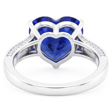 Afbeelding in Gallery-weergave laden, Dames Edelsteen Ring Hart Geslepen Saffier &amp; Diamanten 3 Karaat Sieraden
