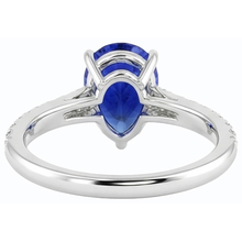 Afbeelding in Gallery-weergave laden, echte round saffier 4karaat ring close-up detail
