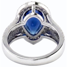 Afbeelding in Gallery-weergave laden, Dames Halo Blauwe Saffier Trouwring Set &amp; Diamanten 6 Karaat
