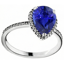 Afbeelding in Gallery-weergave laden, echte pear diamant 4karaat ring close-up detail
