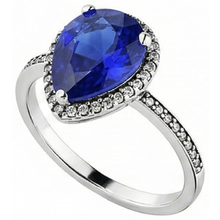 Afbeelding in Gallery-weergave laden, echte pear diamant 4karaat ring bovenaanzicht
