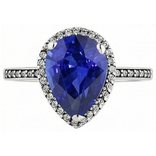 Afbeelding in Gallery-weergave laden, echte pear diamant 4karaat ring zijaanzicht
