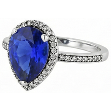 Afbeelding in Gallery-weergave laden, echte pear diamant 4karaat ring profielweergave
