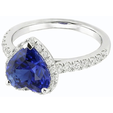 Afbeelding in Gallery-weergave laden, echte heart saffier 3.50karaat ring close-up detail
