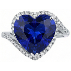 IGI GECERTIFICEERDE Dames Hart Edelsteen Ceylon Kleur Saffier Ring 6 Karaat Gedraaide Stijl
