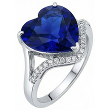 Afbeelding in Gallery-weergave laden, IGI GECERTIFICEERDE Dames Hart Edelsteen Ceylon Kleur Saffier Ring 6 Karaat Gedraaide Stijl
