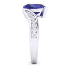 Afbeelding in Gallery-weergave laden, Dames Hart Edelsteen Ceylon Sapphire Ring Spanning Stijl 3 Karaat
