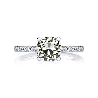 Dame's Jubileumring Rond Old Cut Echt Diamond 4 Prong Set 4 Carats