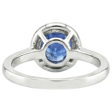 Afbeelding in Gallery-weergave laden, Dames Natuurlijke echte diamanten ( niet in een laboratorium gekweekt ) Halo Ring Ceylon saffier edelsteen geaccentueerd 2,50 karaat
