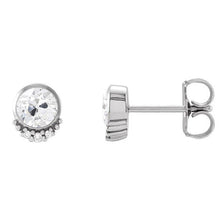 Afbeelding in Gallery-weergave laden, Dames Oorknopjes Oud Geslepen Echt Diamanten ring set 5 Karaat wit Goud 14k
