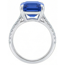 Afbeelding in Gallery-weergave laden, echte round saffier 5karaat ring op wit
