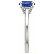 Afbeelding in Gallery-weergave laden, Dames Solitaire Ring Echte Blauwe Saffier 2 Karaats Klauw Prong Set
