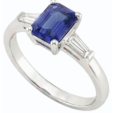 Afbeelding in Gallery-weergave laden, echte baguette saffier 1.75karaat ring vooraanzicht

