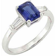 Afbeelding in Gallery-weergave laden, echte baguette saffier 1.75karaat ring close-up detail
