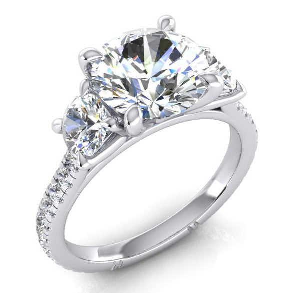 Dames Verloving Ring Rond Natuurlijke Diamant