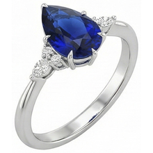 Afbeelding in Gallery-weergave laden, echte marquise diamant 5karaat ring zijaanzicht
