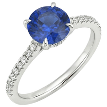 Afbeelding in Gallery-weergave laden, echte round diamant 2.50karaat ring bovenaanzicht
