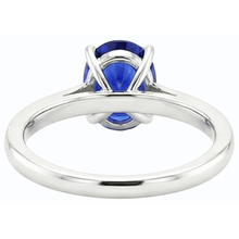 Afbeelding in Gallery-weergave laden, Dames edelsteen Ceylon saffier ring kanaal set Natuurlijke echte diamant ( niet in het laboratorium gekweekt )en 4,50 karaat
