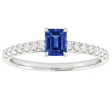 Afbeelding in Gallery-weergave laden, Dames edelsteen ring met Natuurlijke echte diamant ( niet in het laboratorium gekweekt )en stralende geslepen saffier 1,50 karaat
