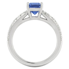 Afbeelding in Gallery-weergave laden, Dames edelsteen ring met Natuurlijke echte diamant ( niet in het laboratorium gekweekt )en stralende geslepen saffier 1,50 karaat
