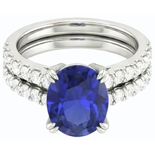 Afbeelding in Gallery-weergave laden, echte round diamant 4.50karaat ring zijaanzicht
