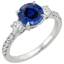 Afbeelding in Gallery-weergave laden, echte round diamant 3karaat ring zijaanzicht
