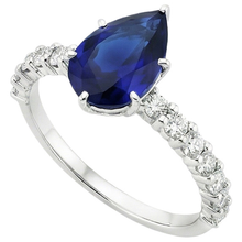 Afbeelding in Gallery-weergave laden, Dames Gouden Edelsteen Ring met Klauwzetting, Blauwe S
affier &amp; IGI GECERTIFICEERDE Diamanten 7.25 Karaat
